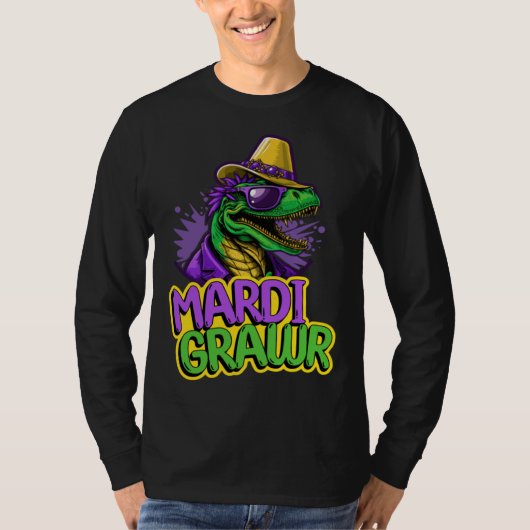 Fun Mardi Grawr Dinosaur Tyrannosaurus Rex  Mardi  T-shirt (Voorkant)