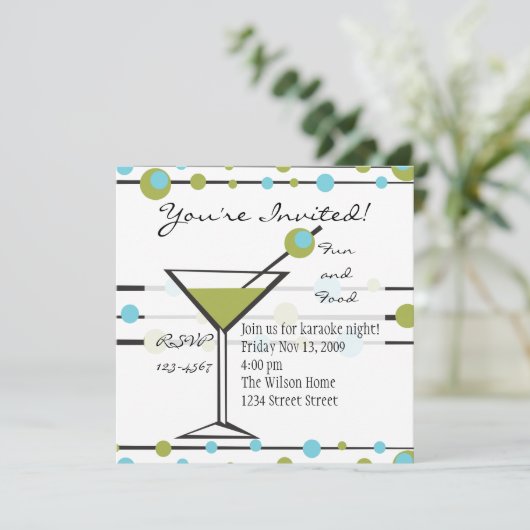 Fun Martini Lines Kaart (Staand voorkant)