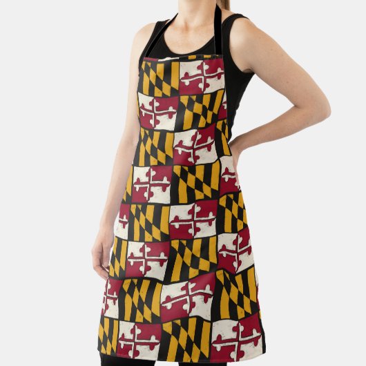 Fun Maryland Flag BBQ Chef Schort (Insitu)