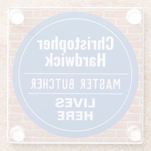 Fun Master Butcher Wall Plaque Style Glazen Onderzetter (Achterkant)