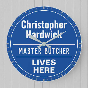 Fun Master Butcher Wall Plaque Style Grote klok