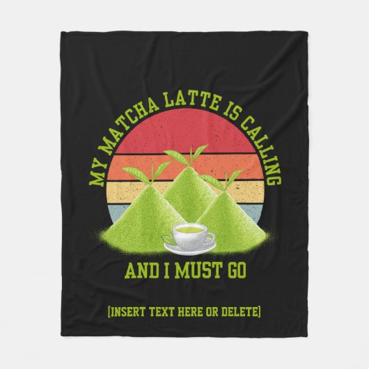 Fun MATCHA Mountains noemen Latte Drinker Fleece Deken (Voorkant)