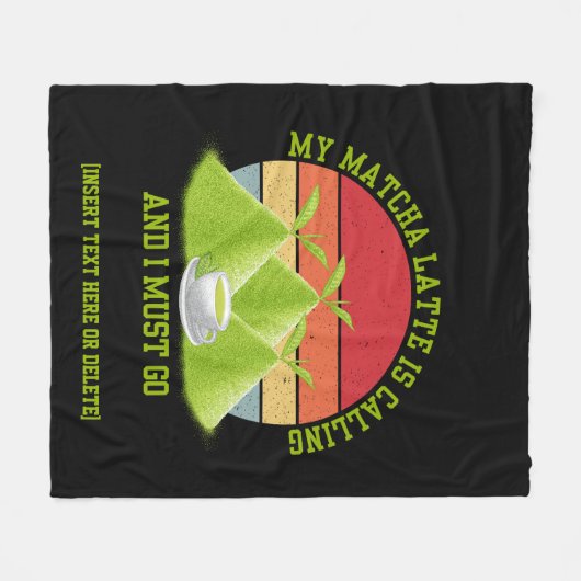 Fun MATCHA Mountains noemen Latte Drinker Fleece Deken (Voorkant (Horizontaal))