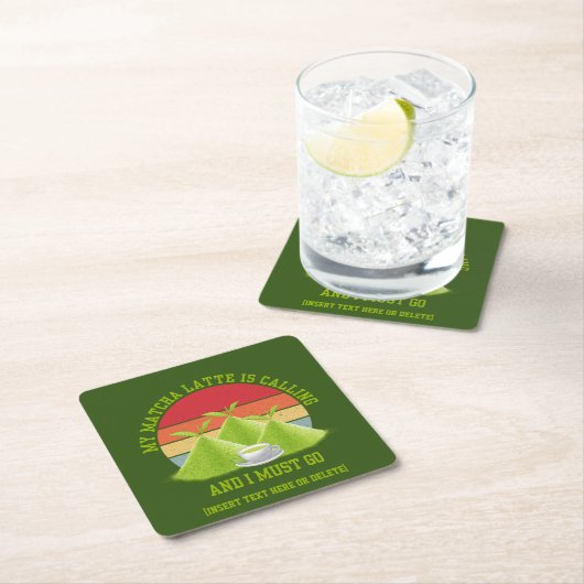 Fun MATCHA Mountains noemen Latte Drinker Kartonnen Onderzetters (Insitu)