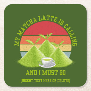 Fun MATCHA Mountains noemen Latte Drinker Kartonnen Onderzetters