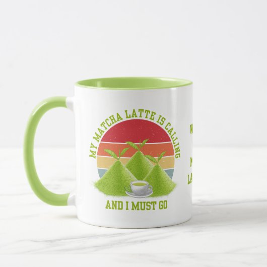 Fun MATCHA Mountains noemen Latte Drinker Mok (Links)