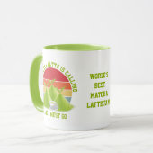 Fun MATCHA Mountains noemen Latte Drinker Mok (Voorkant links)