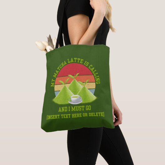 Fun MATCHA Mountains noemen Latte Drinker Tote Bag (Dichtbij)