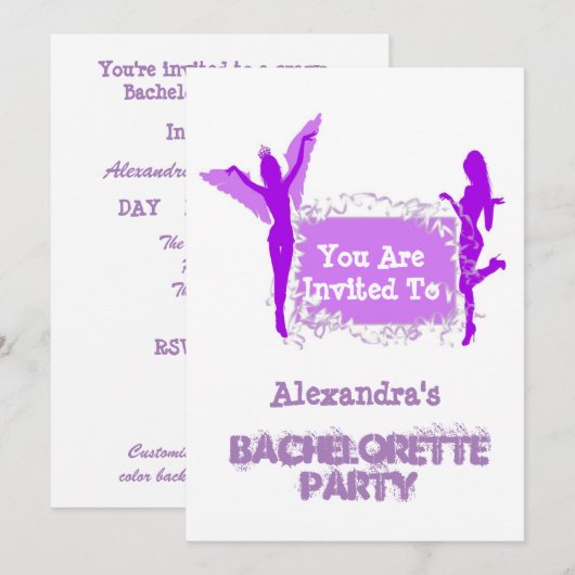 Fun meiden gepersonaliseerd bachelorette feest kaart (Voorkant / Achterkant)