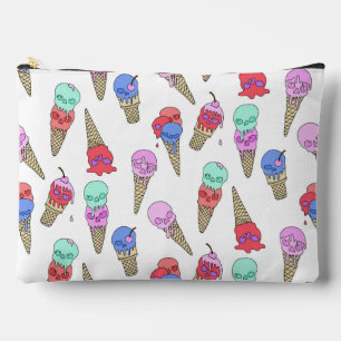 Fun Melty Summer Gothic Skull Ice Cream pastel wit Etui