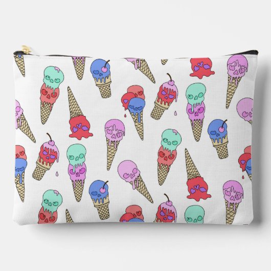 Fun Melty Summer Gothic Skull Ice Cream pastel wit Etui (Voorkant)
