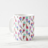 Fun Melty Summer Gothic Skull Ice Cream pastel wit Koffiemok (Voorkant links)