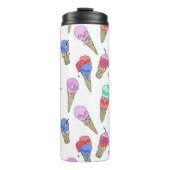 Fun Melty Summer Gothic Skull Ice Cream pastel wit Thermosbeker (Voorkant)