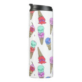 Fun Melty Summer Gothic Skull Ice Cream pastel wit Thermosbeker (Geroteerd rechts)