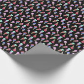 Fun Melty Summer Gothic Skull Ice Cream pastel zwa Cadeaupapier (Hoek)