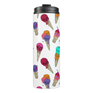 Fun Melty Summer Gothic Skull Ice Cream weird whit Thermosbeker