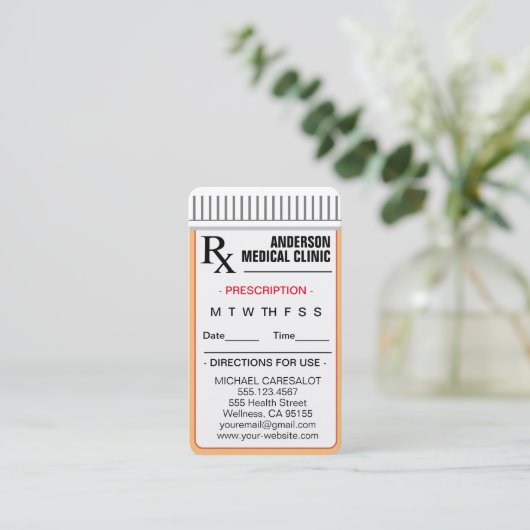Fun Memorable Prescription Appointcard Visitekaartje (Staand voorkant)