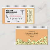 Fun Memorable Prescription Medical Appointing Visitekaartje (Voorkant / Achterkant)