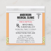 Fun Memorable Prescription Medical Business Card Vierkante Visitekaartje (Voorkant)