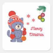 Fun Meowy Kerst Kat Stickers (Voorkant)