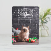 Fun meowy kerstcadeautje, nieuwe jaarkat (Staand voorkant)