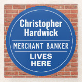 Fun Merchant Banker Wall Plaque Style Glazen Onderzetter (Voorkant)