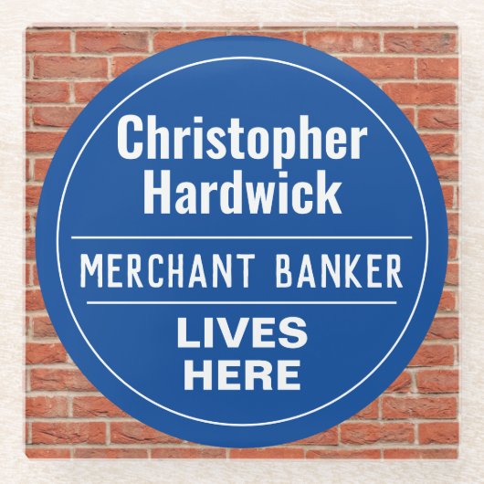 Fun Merchant Banker Wall Plaque Style Glazen Onderzetter (Voorkant)