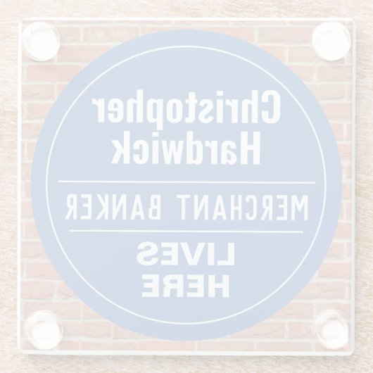 Fun Merchant Banker Wall Plaque Style Glazen Onderzetter (Achterkant)