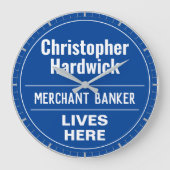 Fun Merchant Banker Wall Plaque Style Grote Klok (Voorkant)