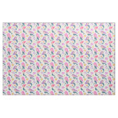 Fun Mermaid and Fish Pattern on White Stof (Yard (91,4 cm))
