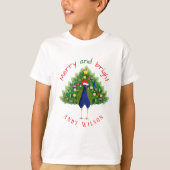 Fun Merry and Bright Christmas Tree Peacock T-shirt (Voorkant)