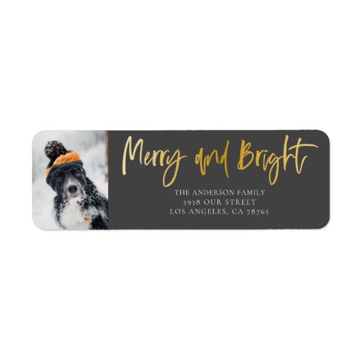 Fun Merry & Bright Gold & Dark Grey Etiket (Voorkant)