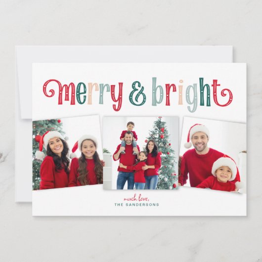 Fun Merry & Bright Red/Green typografie (Voorkant)