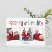 Fun Merry & Bright Red/Green typografie (Staand voorkant)
