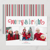 Fun Merry & Bright Red/Green typografie (Voorkant / Achterkant)