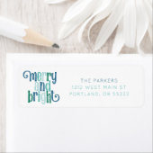 Fun Merry & Bright typografie kerst/feestdag Etiket (Insitu)
