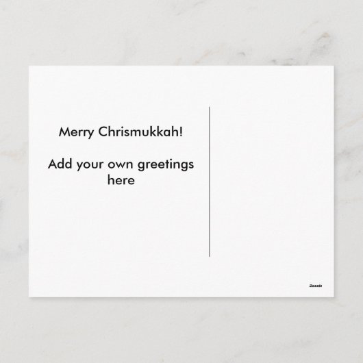 Fun Merry Chrismukkah Elves Dreidels Blue Briefkaa Feestdagenkaart (Achterkant)