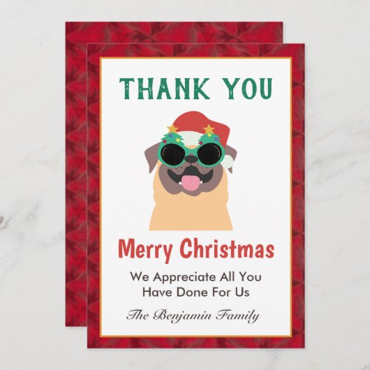 Fun Merry Christmas Dank u personaliseren Feestdagenkaart (Voorkant / Achterkant)