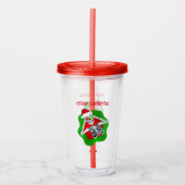Fun Merry Christmas Skelet Ornamenten Splatter Acryl Drinkbeker (Voorkant)