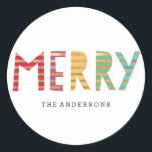 Fun Merry Custom Holiday Sticker of Labels<br><div class="desc">Onze moderne en gepersonaliseerde stickers kunnen worden gebruikt als envelopzegels,  cadeaubonnen,  favoriete labels,  etiketten van objecten en nog veel meer. De mogelijkheden zijn eindeloos,  dus ga door en gebruik ze creatief. Beschikbaar in andere kleuren. De kleuren van de douane zijn ook beschikbaar op verzoek.</div>