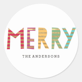 Fun Merry Custom Holiday Sticker of Labels