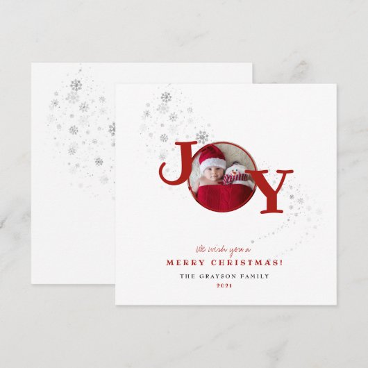 Fun Merry kerst Joy Photo Holiday Card (Voorkant / Achterkant)