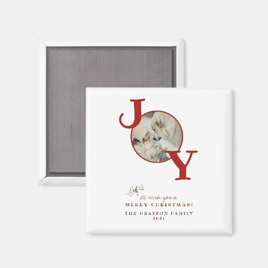 Fun Merry kerst Joy Photo Holiday Card Magneet (Voorkant / Achterkant)