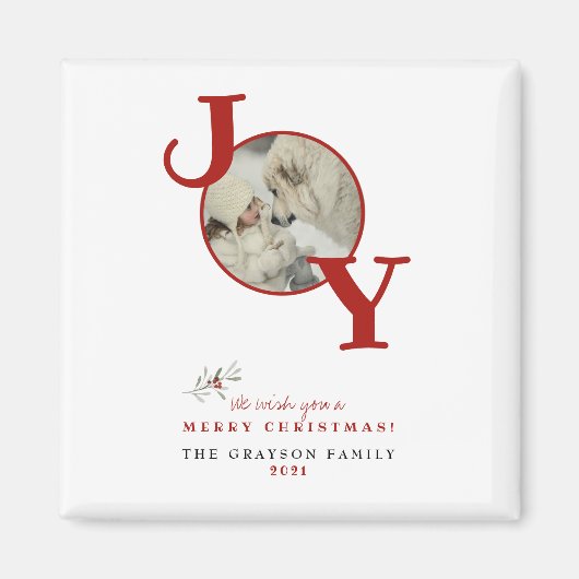 Fun Merry kerst Joy Photo Holiday Card Magneet (Voorkant)