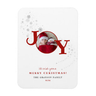 Fun Merry kerst Joy Photo Holiday Card Magneet