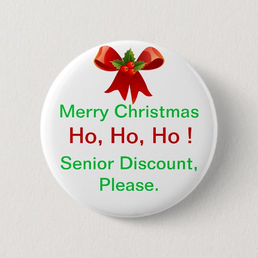 Fun Merry kerst Senior Discount Button of Pin (Voorkant)