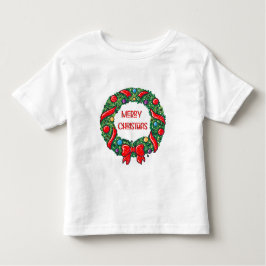 Fun Merry kerst Whimsical Reef Red Bow Modern Kinder Shirts
