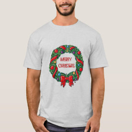 Fun Merry kerst Whimsical Reef Red Bow Modern T-shirt