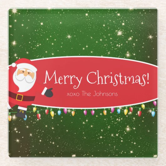 Fun Merry kerstkerstkerstkerstkerstkerstkerstkerst Glazen Onderzetter (Voorkant)