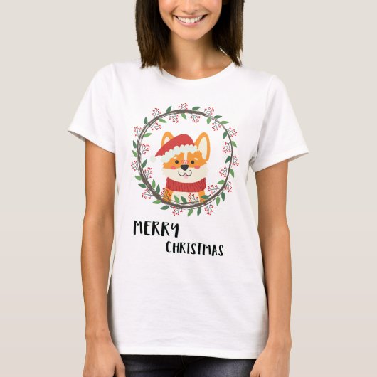 Fun Merry Kerstkerstkerstpuppy T-shirt (Voorkant)
